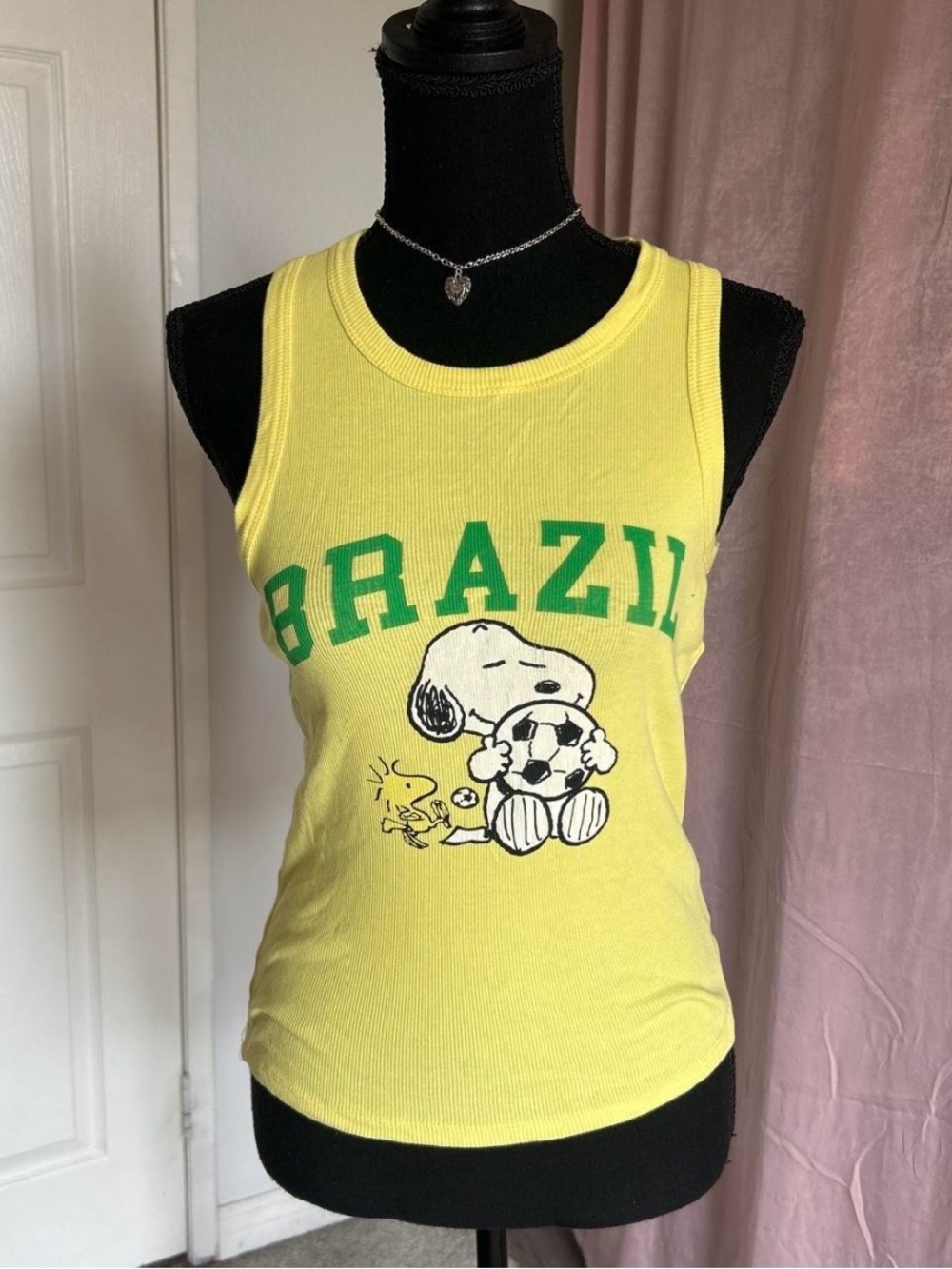 Peanuts Yellow Brazil Snoopy Tank Top